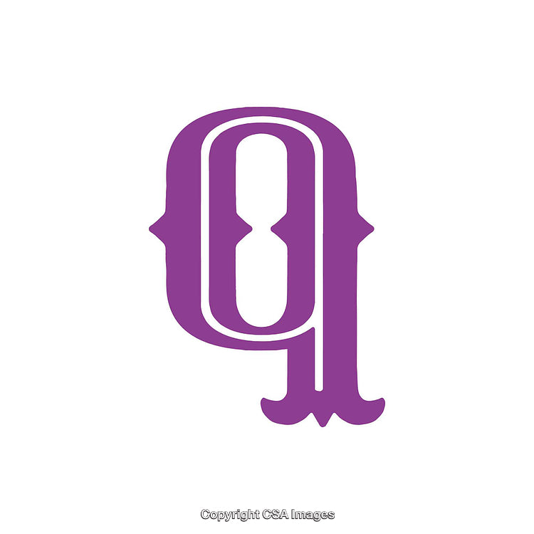 Purple Ornate Letter Q in Artistic Design Style
