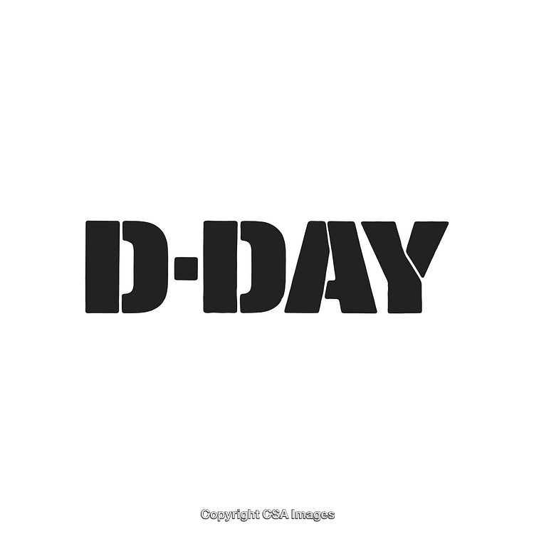 Bold Black D-Day Text on a Clean White Background
