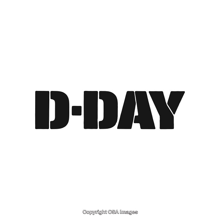 Bold Black D-Day Text on a Clean White Background