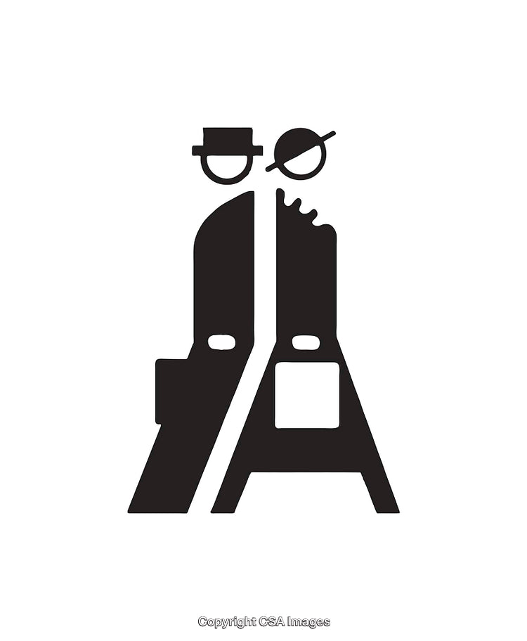 Abstract Icon of Two Figures in Stylish Minimalist Design