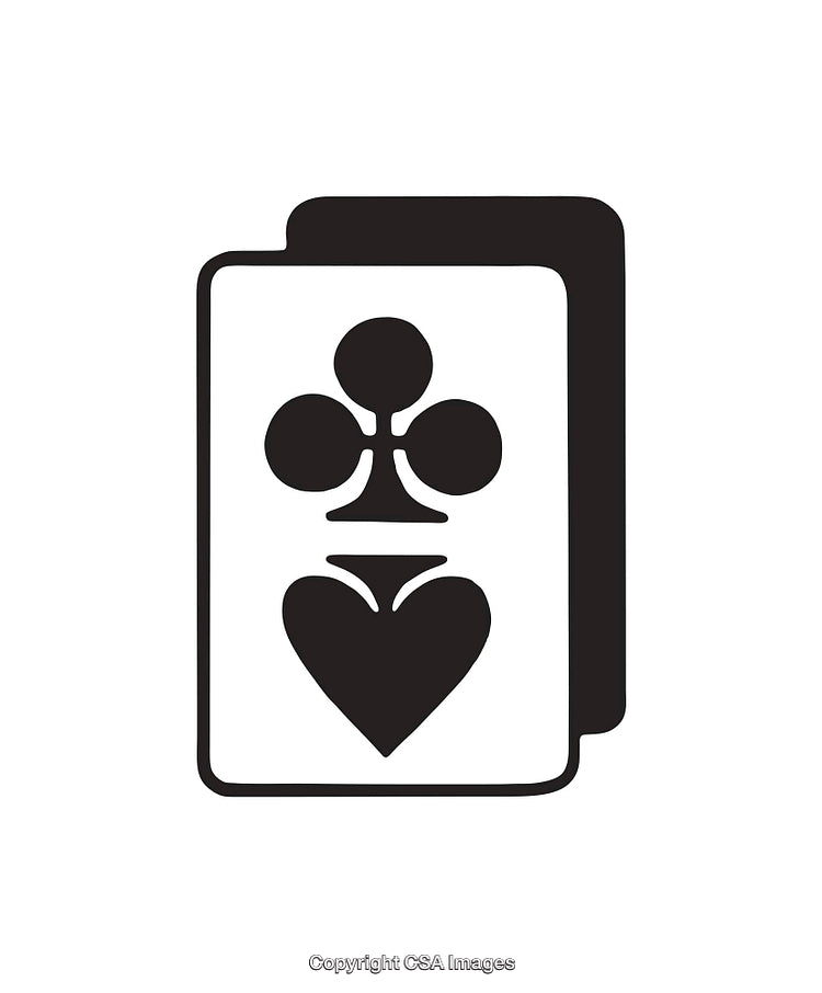 Black and White Illustration of Playing Card Symbols