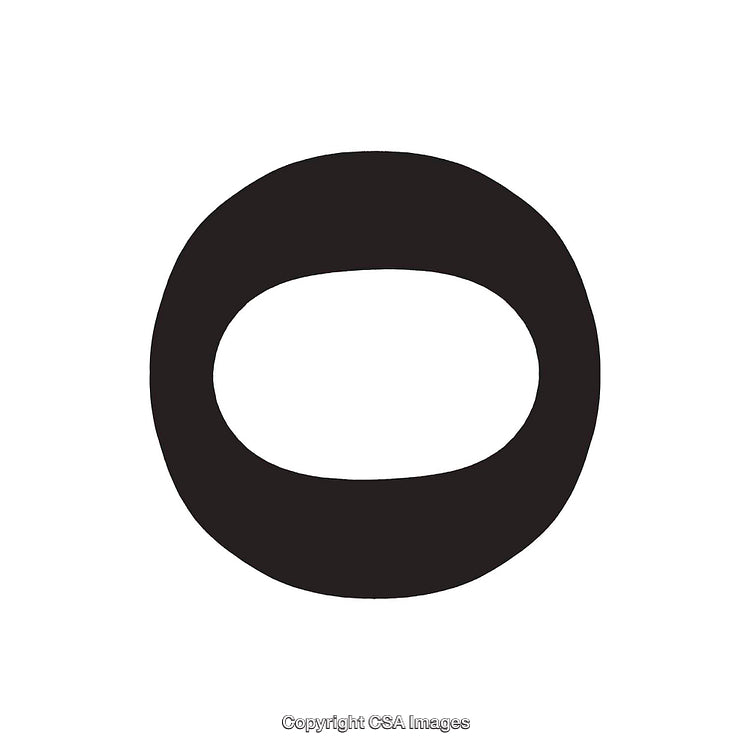 Minimalist Black Letter O on White Background