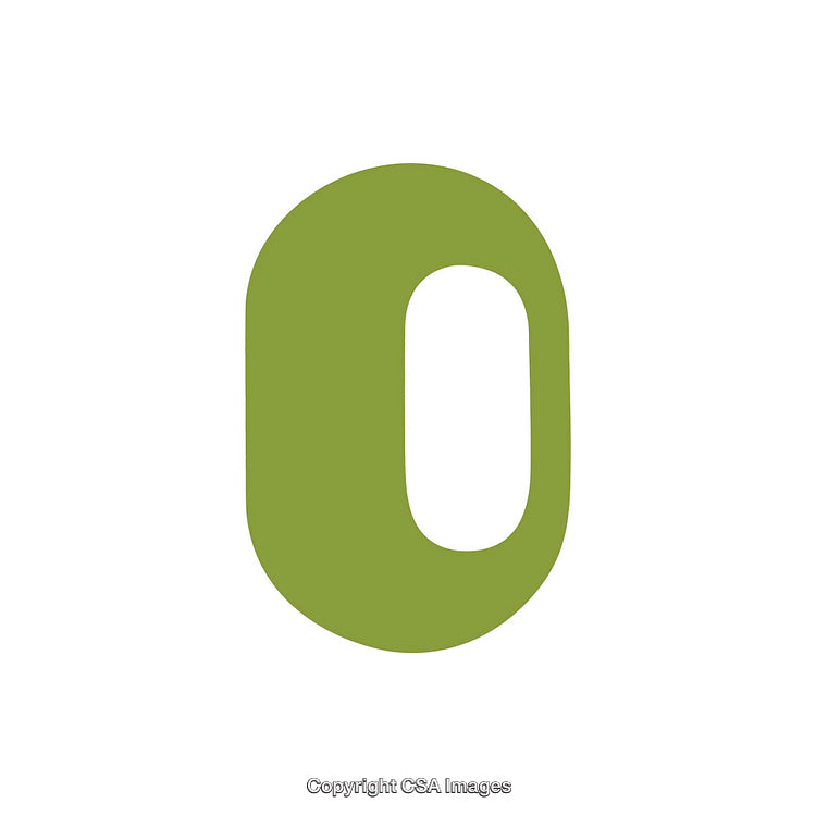 Green Letter O on White Background in Modern Style