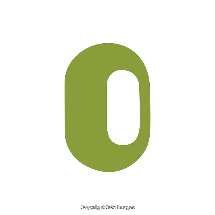 Green Letter O on White Background in Modern Style