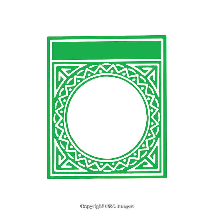 Green Ornate Decorative Frame with Intricate Circular Center Design