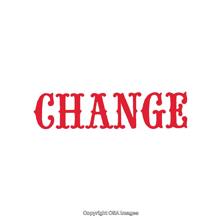 Red Typography Displaying the Word 'Change' on a White Background