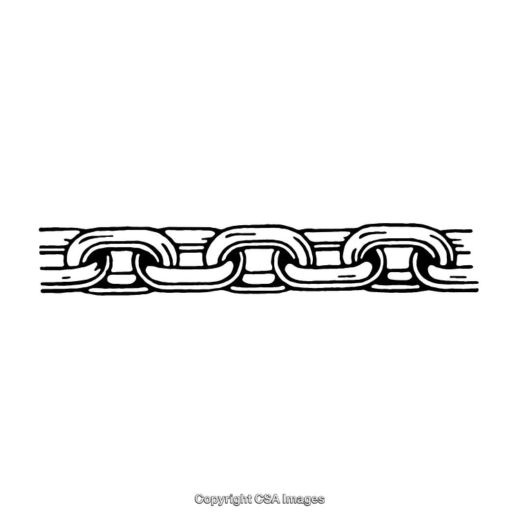 Hand-Drawn Black and White Chain Border Design