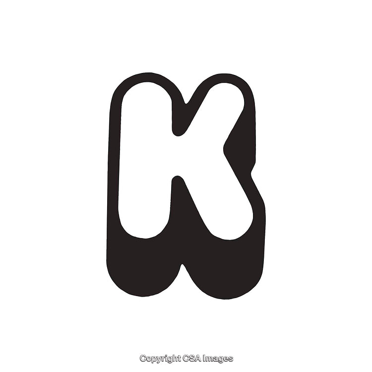 Bold Black and White Illustration of the Letter K