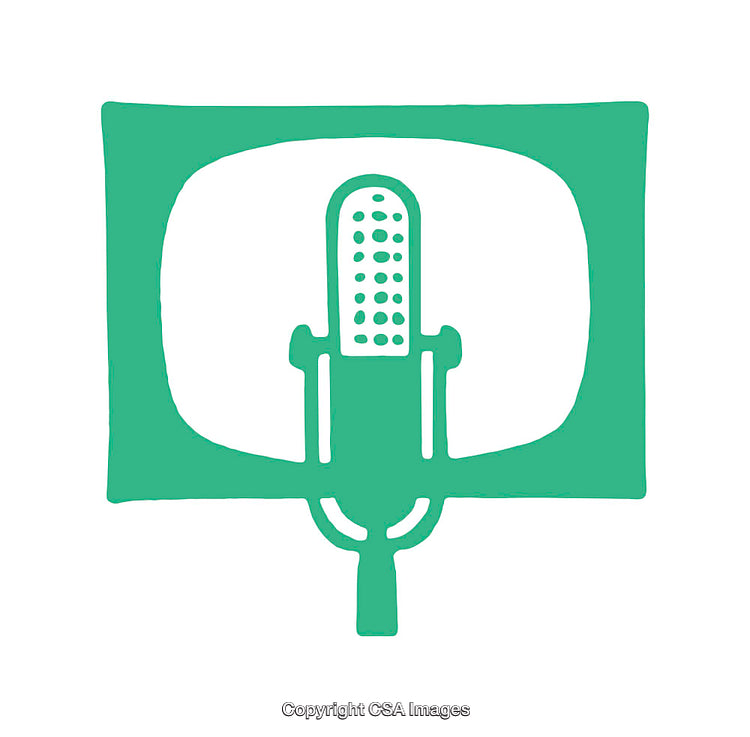 Green Microphone Icon Representing Broadcasting and Audio Communication Concepts