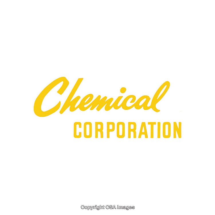 Yellow Typography of 'Chemical Corporation' on White Background