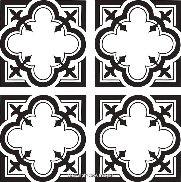 Elegant Black and White Geometric Tile Pattern Design