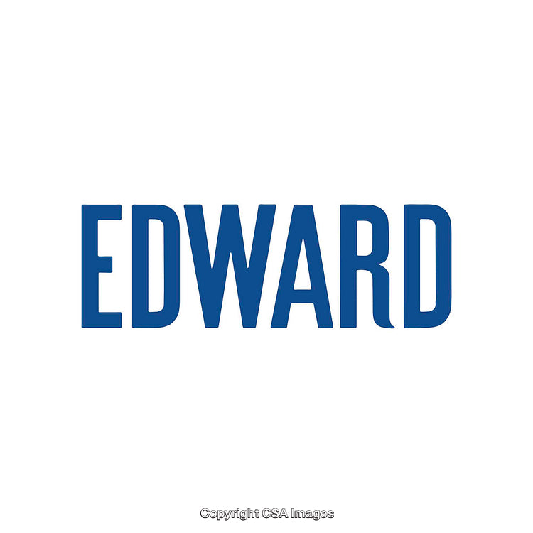 Bold Blue Text Design Featuring the Name Edward on a White Background