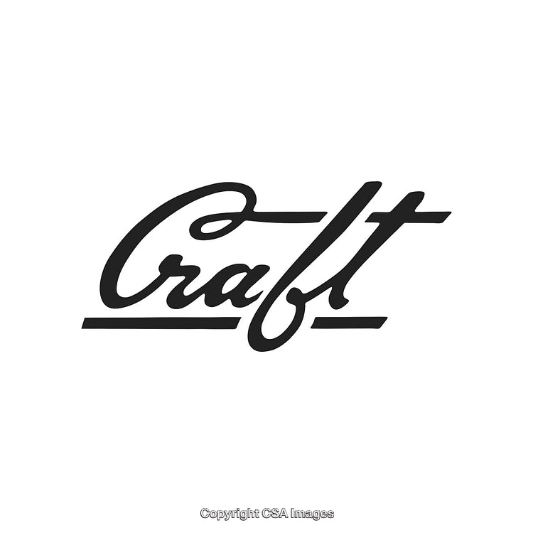 Hand-Drawn Craft Text Logo in Stylish Black Calligraphy on White Background
