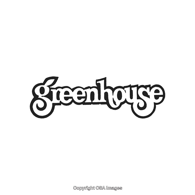 Retro Styled Typography Design Featuring 'Greenhouse' in Creative Scripted Font