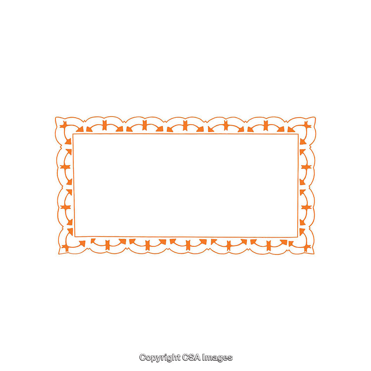 Ornamental Orange Border with Rectangular Shape and Filigree Details