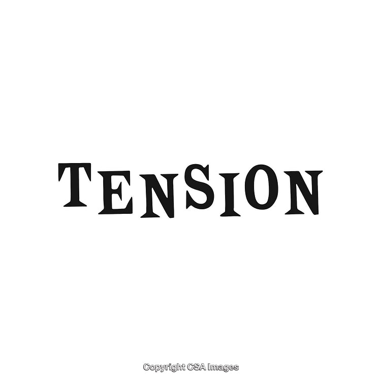 Bold Text Display Highlighting the Word Tension on White Background