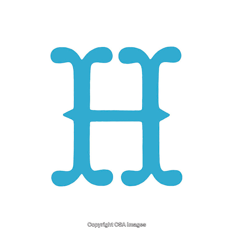 Stylized Blue Letter H Design on a White Background