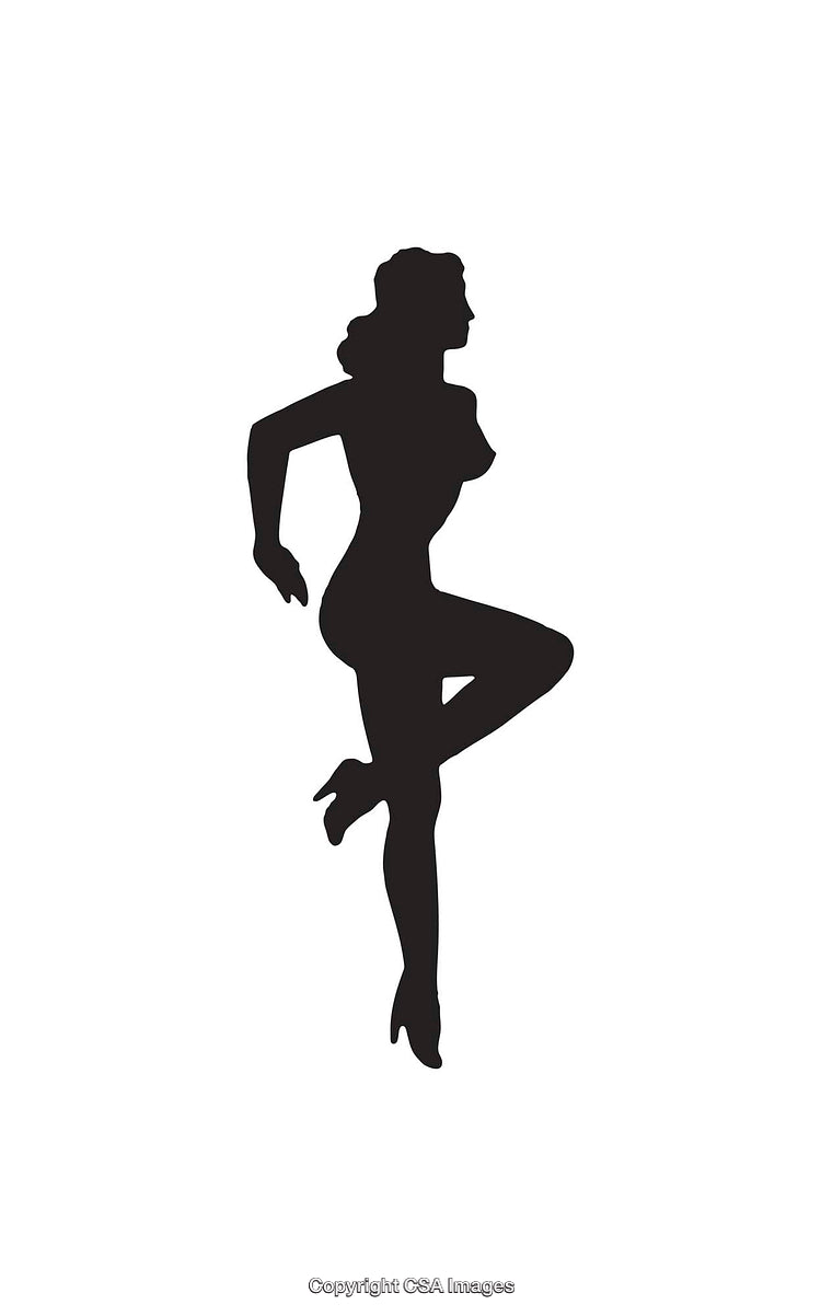 Silhouette of a Woman in a Dance Pose Illustration