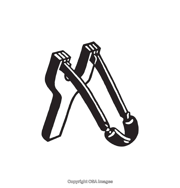 Black And White Line Art Illustration of a Classic Slingshot Design