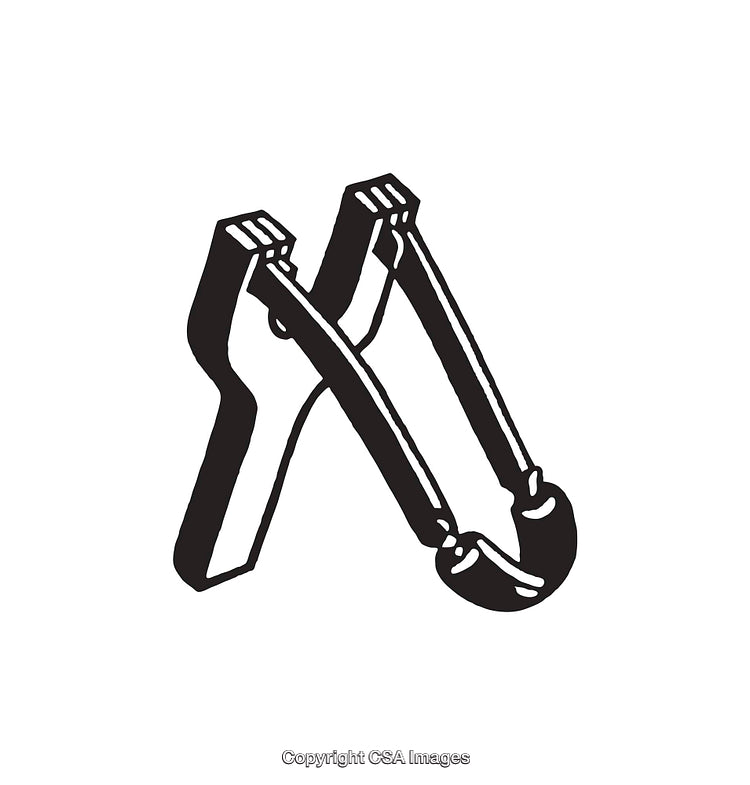 Black And White Line Art Illustration of a Classic Slingshot Design