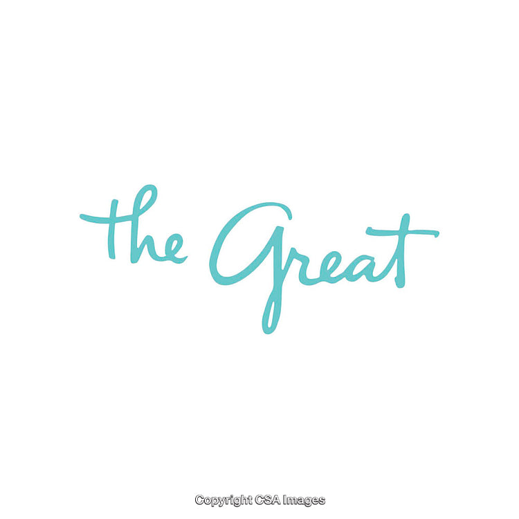 Elegant Script Logo Featuring the Words 'The Great' in Teal Ink