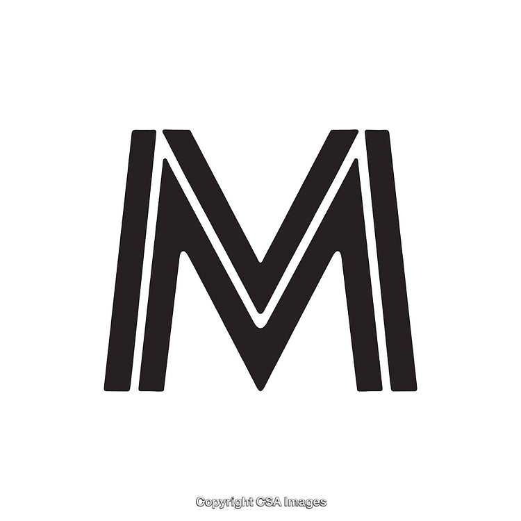 Bold Black Letter M Logo With Minimalist Design on White Background