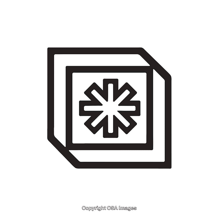 Minimalistic Black and White Icon Design Featuring an Abstract Element