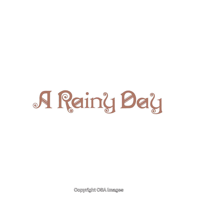 Stylized Text Displaying 'A Rainy Day' with Decorative Letters