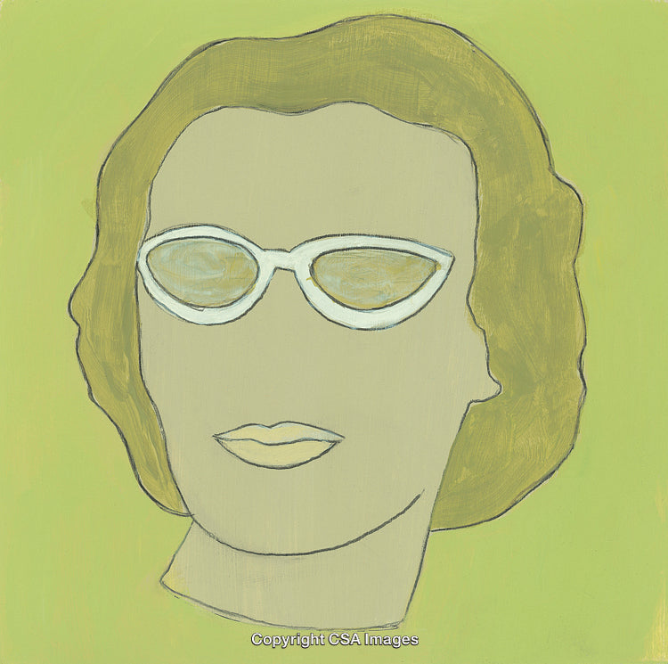 Abstract Portrait of a Woman with Sunglasses and a Minimalist Style