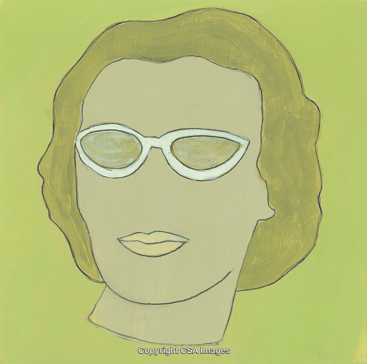 Abstract Portrait of a Woman with Sunglasses and a Minimalist Style