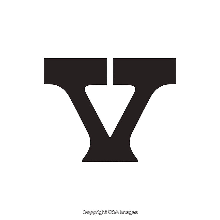 Bold Black Stylized Letter V On White Background