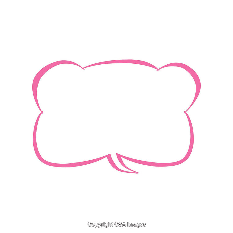 Pink Speech Bubble Frame Illustration for Messages on White Background