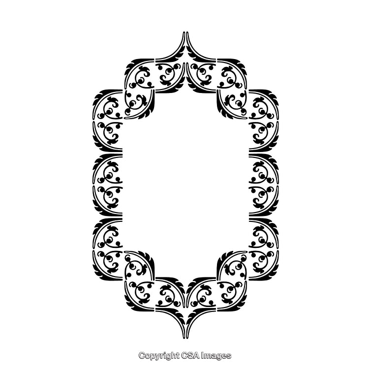 Elegant Ornamental Black-and-White Frame With Decorative Flourishes