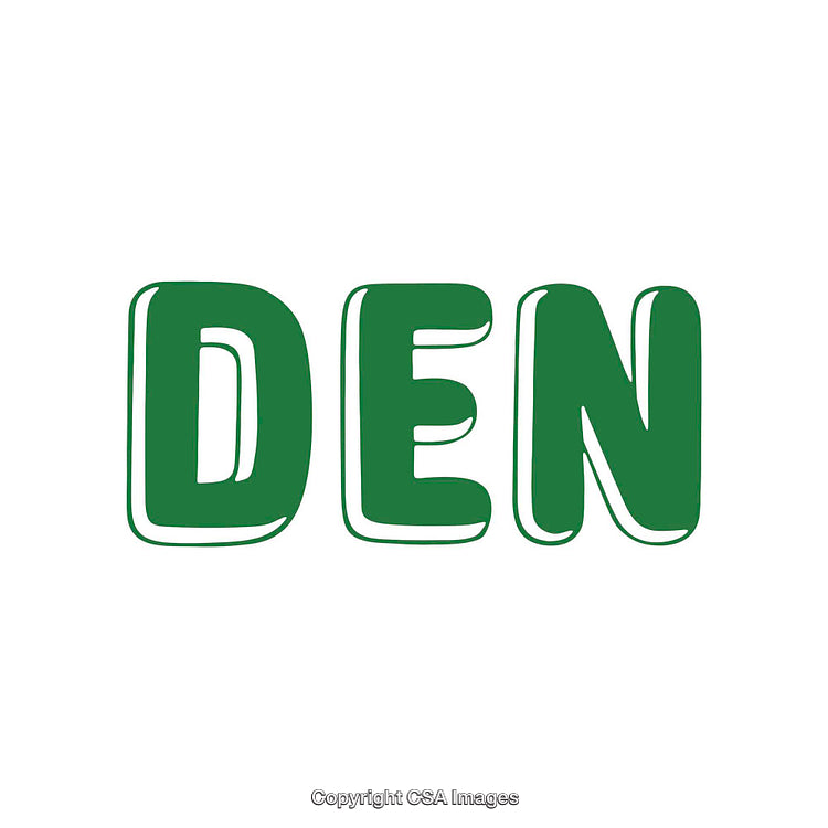 Green Den Word Design in Bold and Minimalist Style