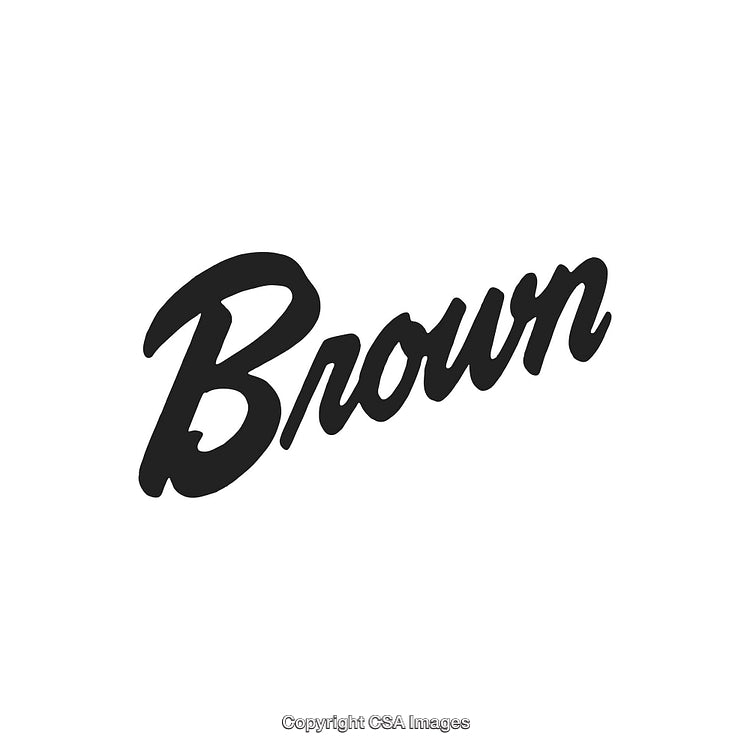 Elegant Black Calligraphic Typography with the Text 'Brown' on White Background