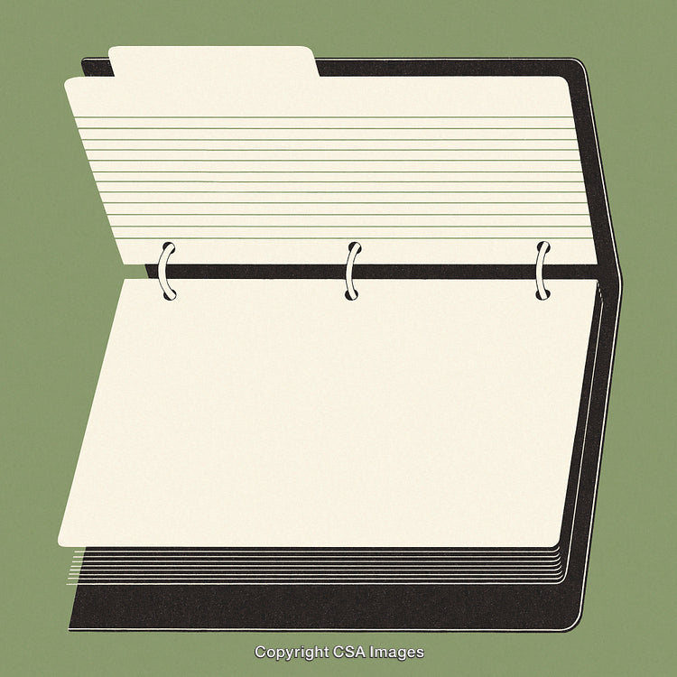 Minimalist Open Organizer With Tabs on Green Background