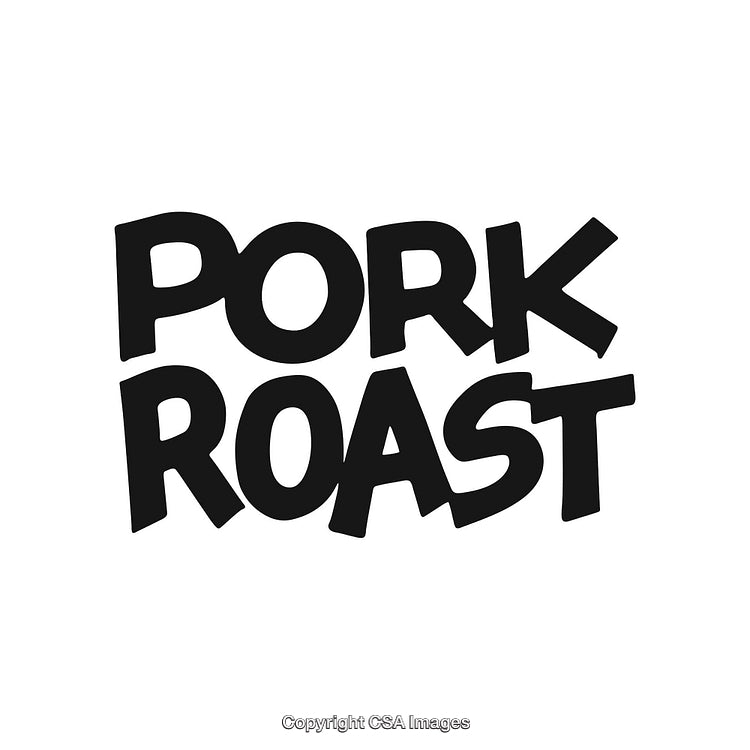 Bold Black Typographic Design Featuring the Words Pork Roast in Creative Font