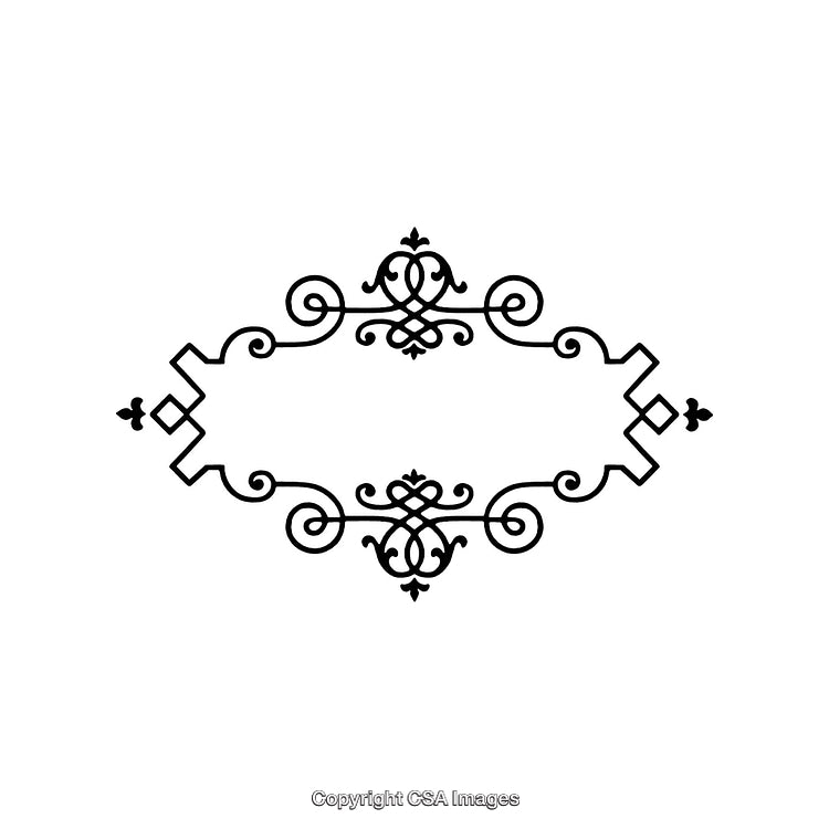 Elegant Black and White Ornate Decorative Border Design