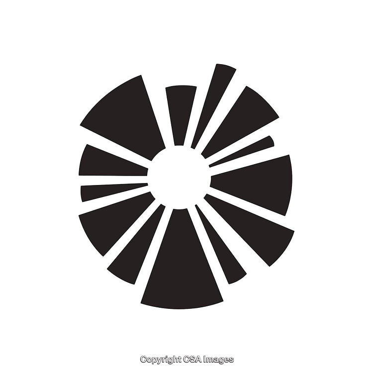 Abstract Radial Black and White Circular Design Icon