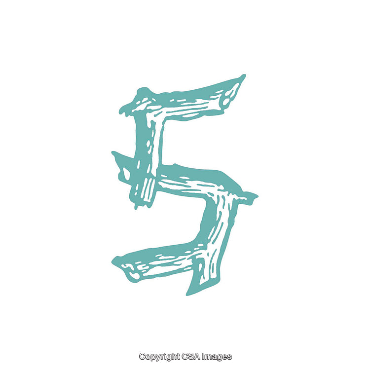 Creative Artistic Depiction of the Number Five in a Wooden Style