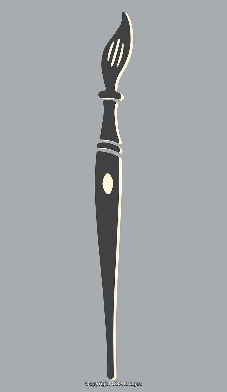Elegant Paintbrush Line Art Illustration on a Grey Background