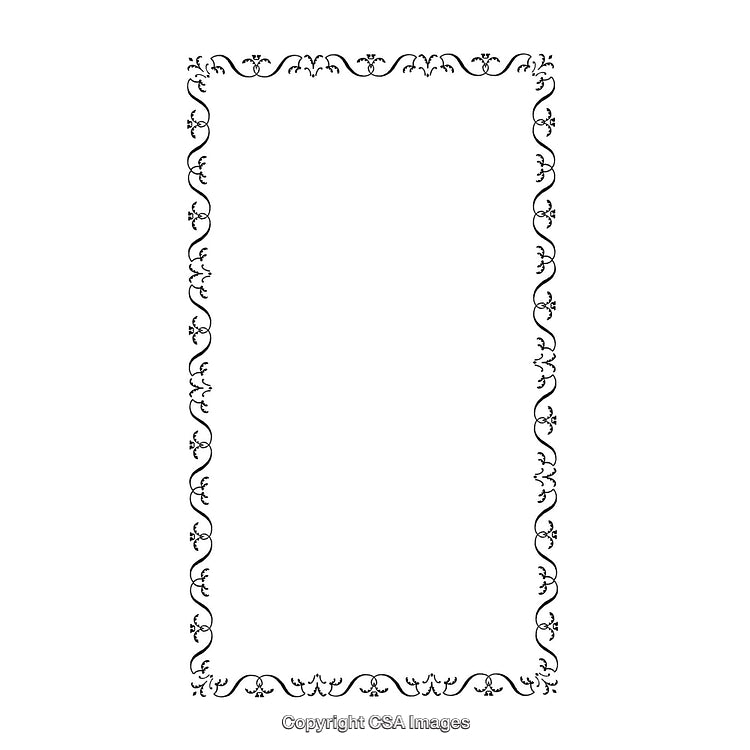 Elegant Black and White Frame with Ornamental Floral Border