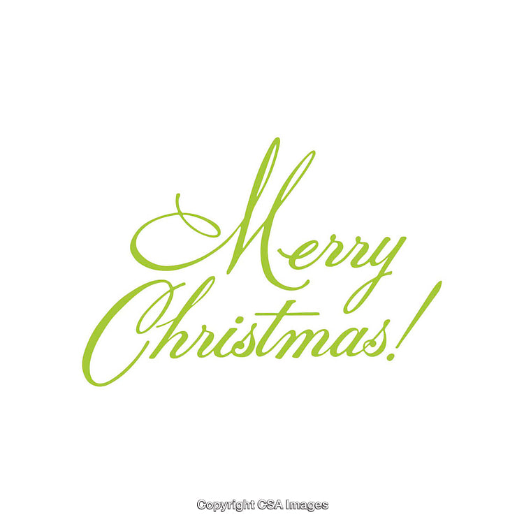 Elegant Merry Christmas Message in Green Calligraphic Font on White Background