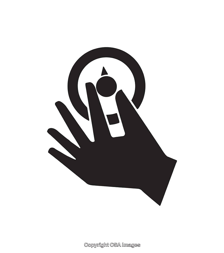 Hand Operating a Control Dial Representing Adjustment or Selection Concept