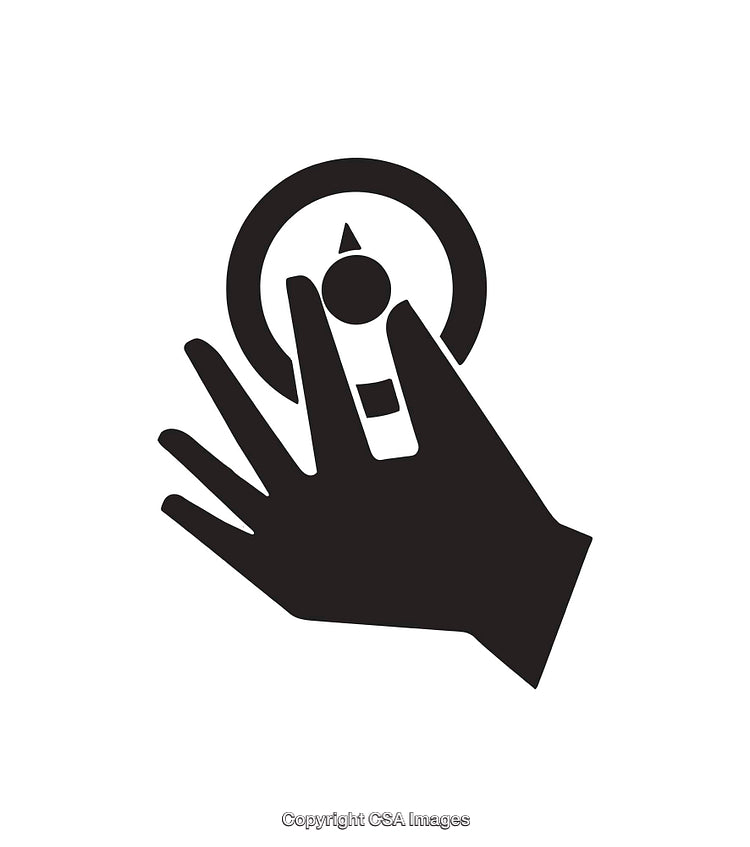 Hand Operating a Control Dial Representing Adjustment or Selection Concept