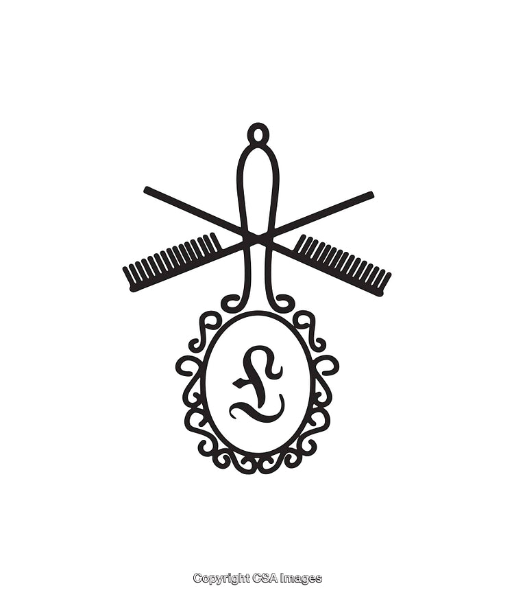 Black and White Line Art of Ornate Decorative Hair Accessories