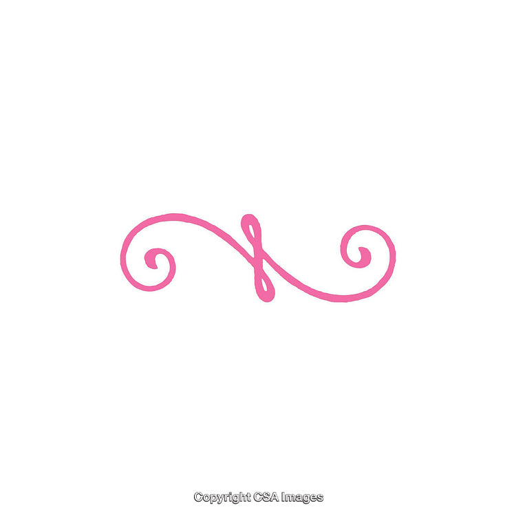 Pink Hand-Drawn Decorative Flourish on a White Background