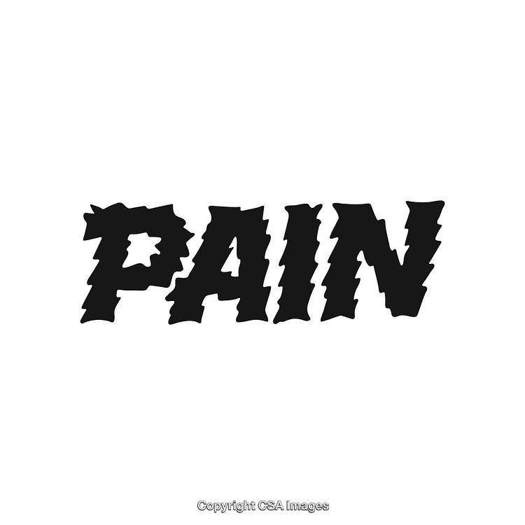 Dynamic Typographic Illustration of the Word Pain in Bold Typeface