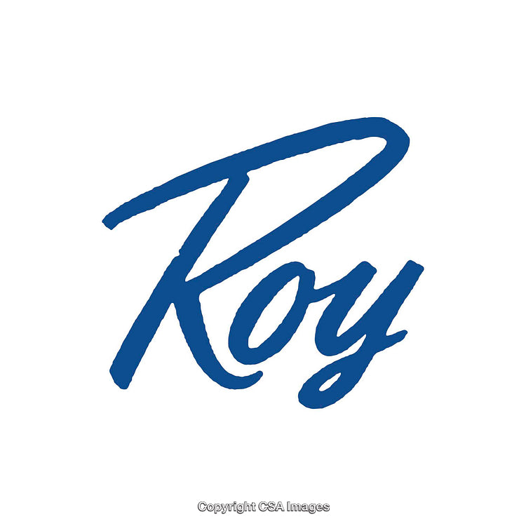Bold Blue Cursive Text on White Background Artwork