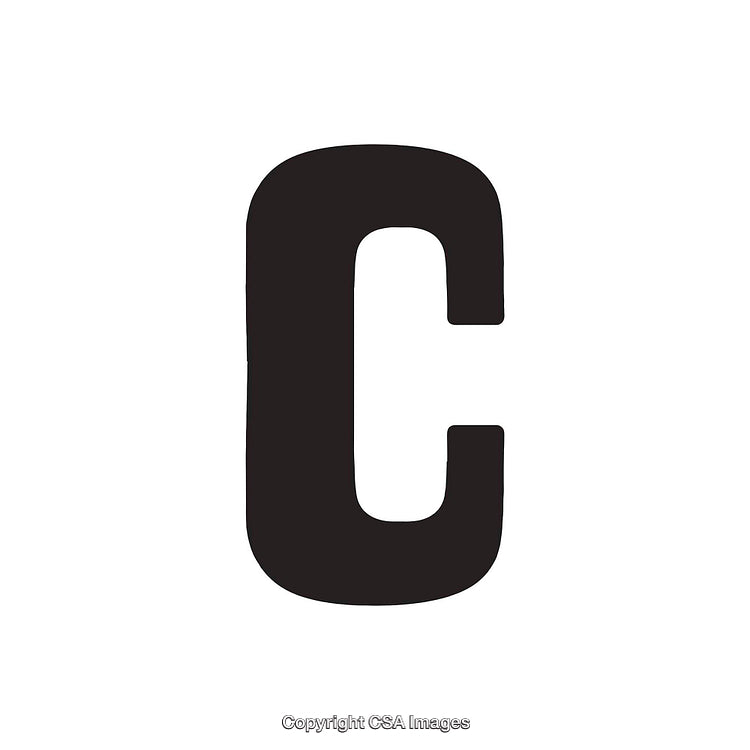 Black Bold Letter C on a Clean White Background